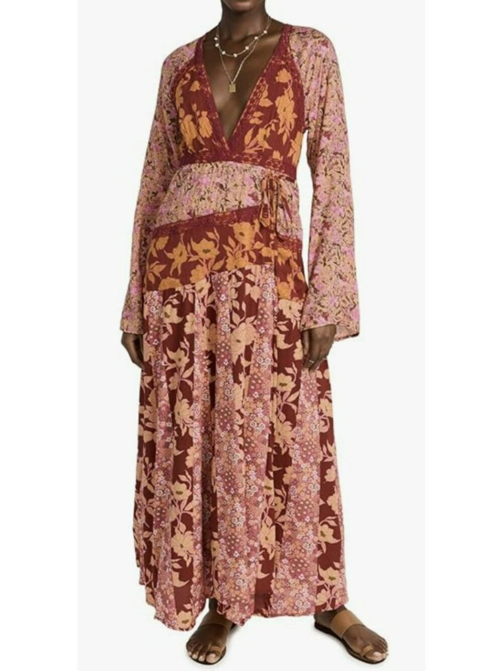 Free People $168 Tilda Wrap Boho Floral Maxi Dress Size Small NWT